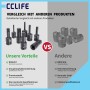 Vergleich: CCLIFE Innensechskant Schlagschrauber Stecknuss Set (dunkel, robust) vs. andere (hell, brüchig). Qualität Werkzeug-Sets.
