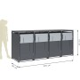 Westmann Mülltonnenbox Tonus 4, anthrazit, für 4 Tonnen. Stahlbox mit Tür und Deckel.