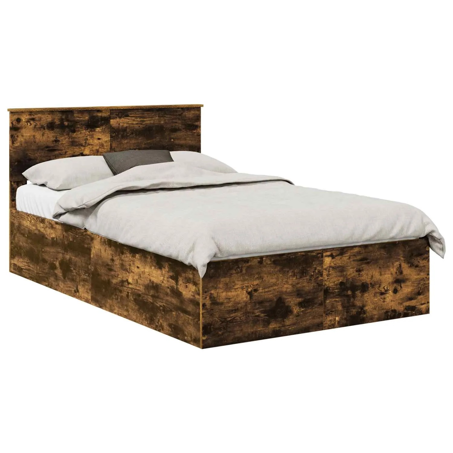 vidaXL Bettrahmen Geräucherte Eiche 120 x 190 cm Holzwerkstoff 3408687