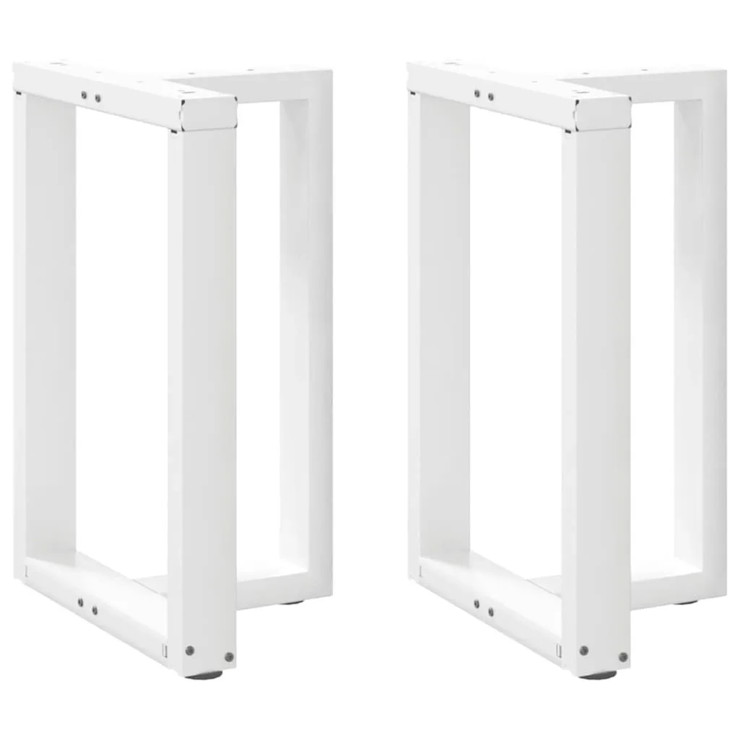 vidaXL Esstischbeine T-Form 2 Stk Weiß 60x35x72-73 cm Stahl 4013053