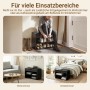 Schwarze Schuhbank mit gepolsterter Sitzfläche und Schuhregal, vielseitig nutzbar in Flur, Wohnzimmer, Schlafzimmer.