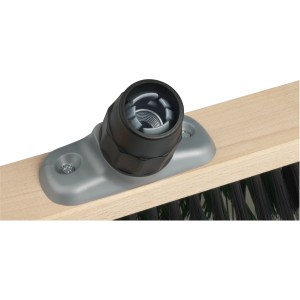 Detailaufnahme LUX Besenkopf Südharzer 60 cm mit Stielaufnahme und Holzriegel.