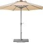 Schneider Marktschirm, Ø 350 cm, Natur, mit Kurbel. Sonnenschirm für Garten, Balkon oder Terrasse.