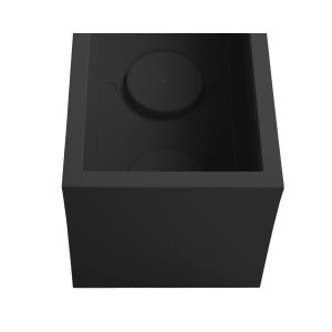 Anthrazitfarbener Ondis24 Pflanzkübel Basalt, einwandiger Blumentopf mit Wasserspeicher.