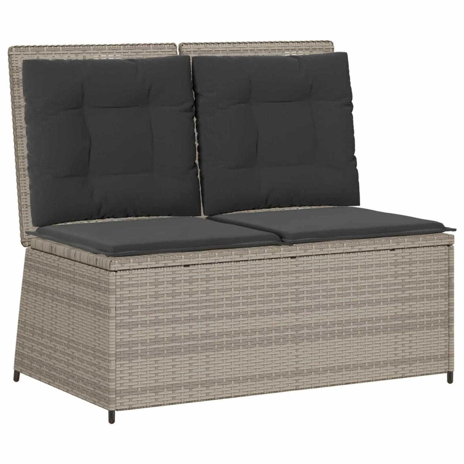 Furnicato Gartenbank Hellgrau Poly Rattan