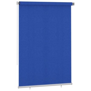 Blaues vidaXL Außenrollo 160x230 cm aus HDPE für Fenster, UV-Schutz und Privatsphäre.