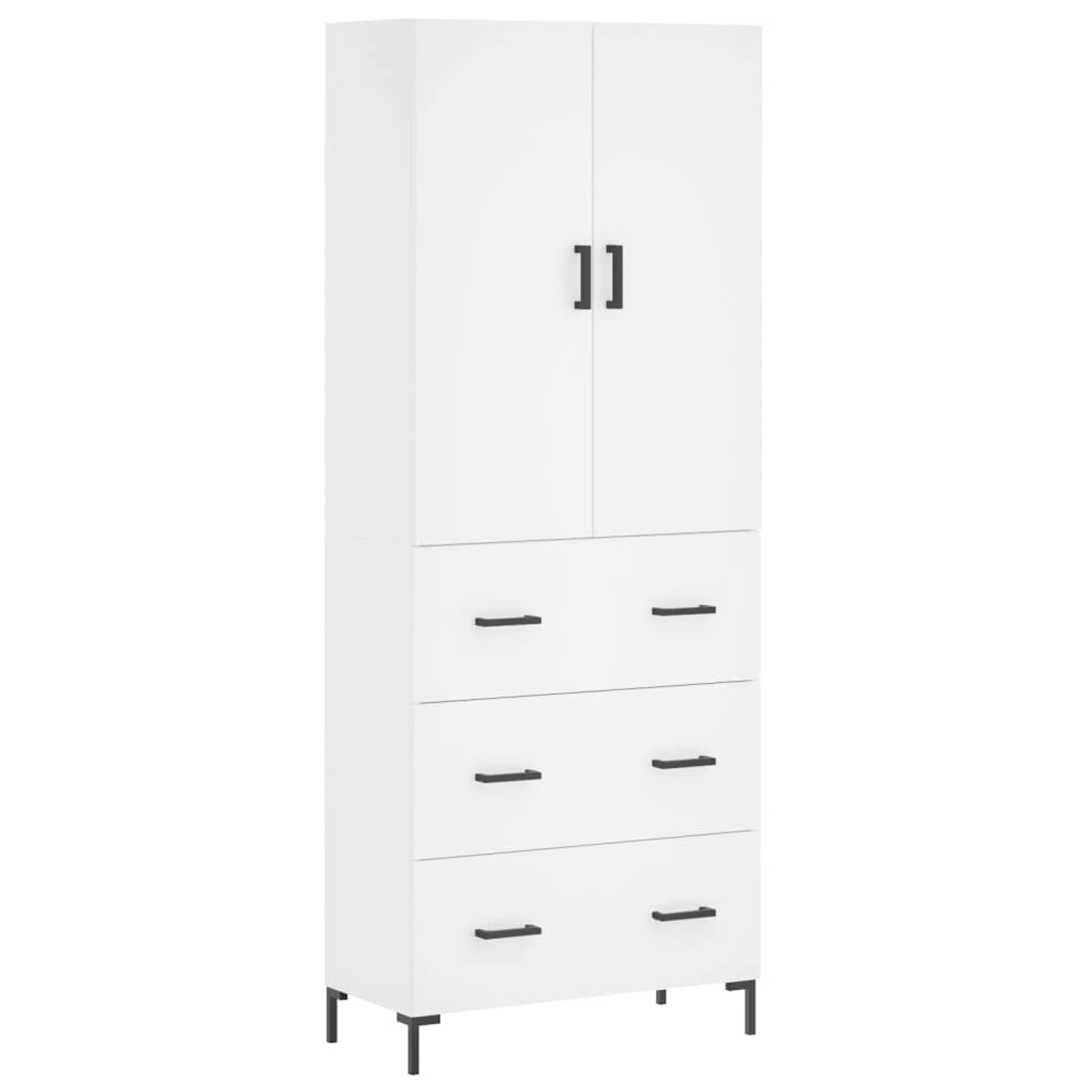 vidaXL Highboard Weiß 69,5x34x180 cm Holzwerkstoff 3195843