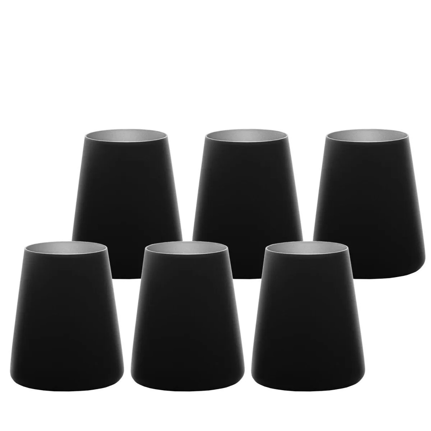 Stölzle Lausitz Power Becher 380 ml 6er Set Schwarz-Silber