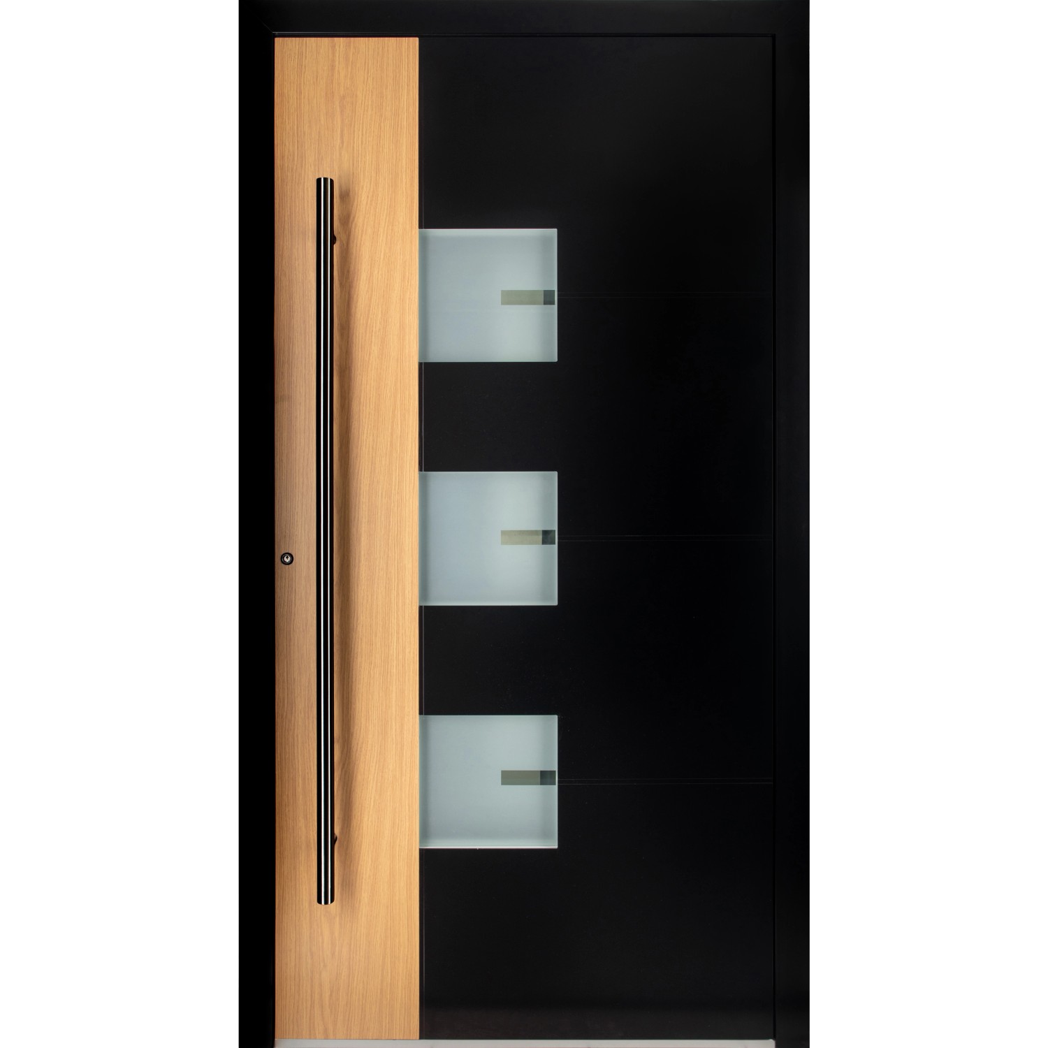 Moderno Haustür M330P Bicolor Wood Schwarz-Braun 100 cm x 210 cm DIN L günstig online kaufen