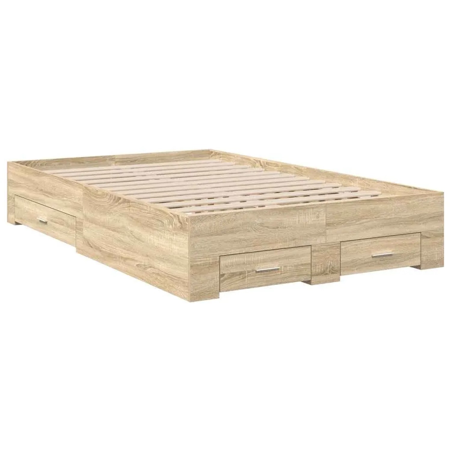 vidaXL Bettrahmen mit Schubladen Braun 120 x 200 cm Holzwerkstoff 3345114 günstig online kaufen