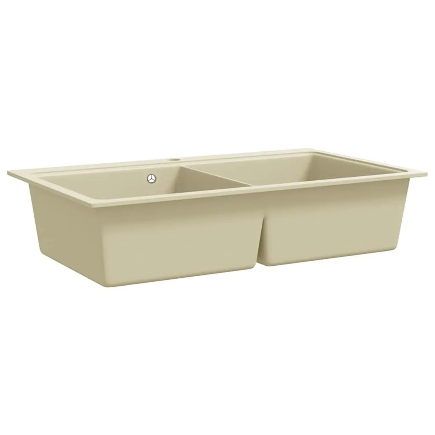 vidaXL Granitspüle Doppelbecken Beige 144851