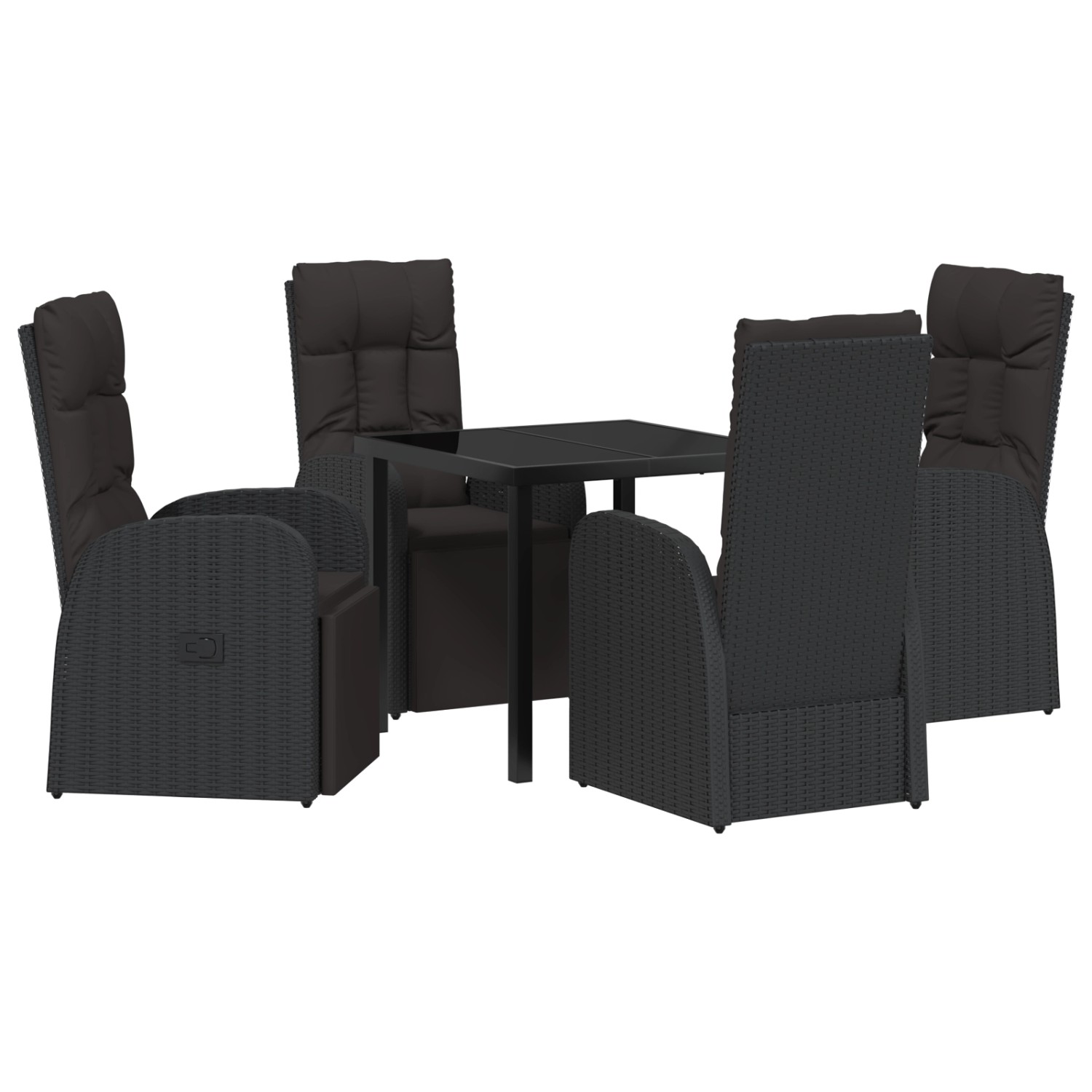 vidaXL Garten Essgruppe mit Kissen 5-Tlg Schwarz Poly Rattan 3379528 günstig online kaufen