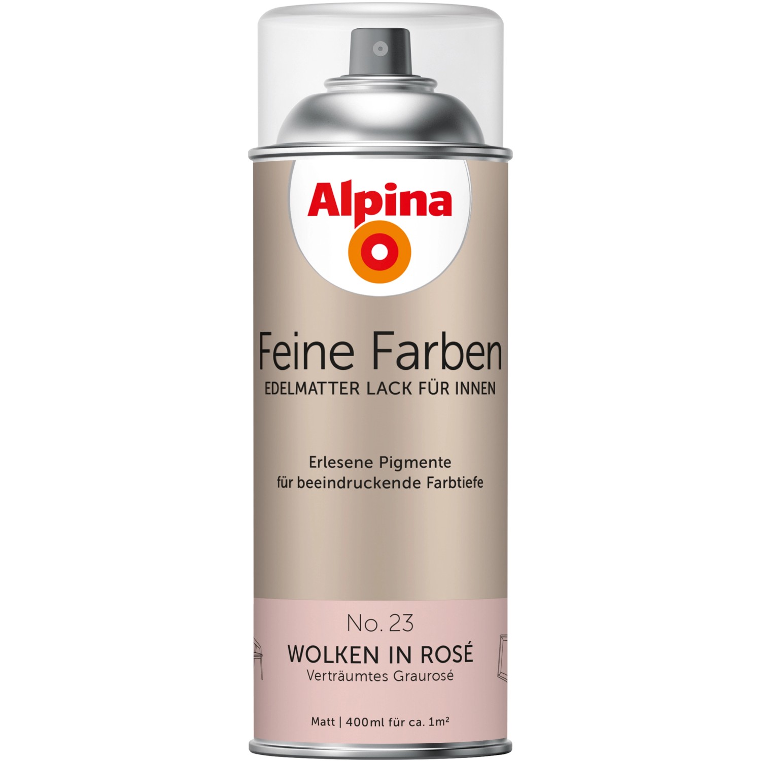 Alpina Feine Farben Sprühlack No. 23  Wolken in Rosé edelmatt 400 ml