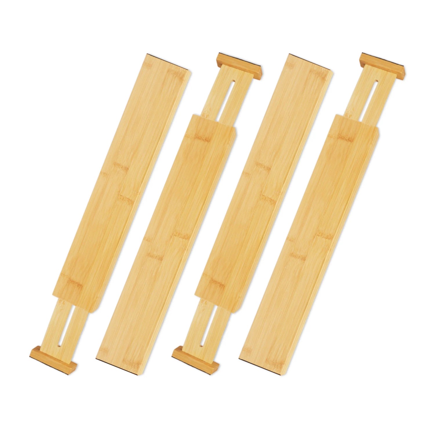 Relaxdays Schubladentrenner Bambus Natur Verstellbar 6 cm x 1,5 cm x 55 cm