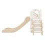 Joyz Kinderrutsche 3in1 mit Turm und Basketballkorb, weiß-beige, aus Kunststoff.