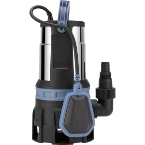 Tauchpumpe 1000W Edelstahl für Klar- und Schmutzwasser, mit Schwimmerschalter.