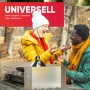 Evocamp Windschutz mit Gaskocher beim Camping. Flexibler Windschutz für Outdoor-Kocher.