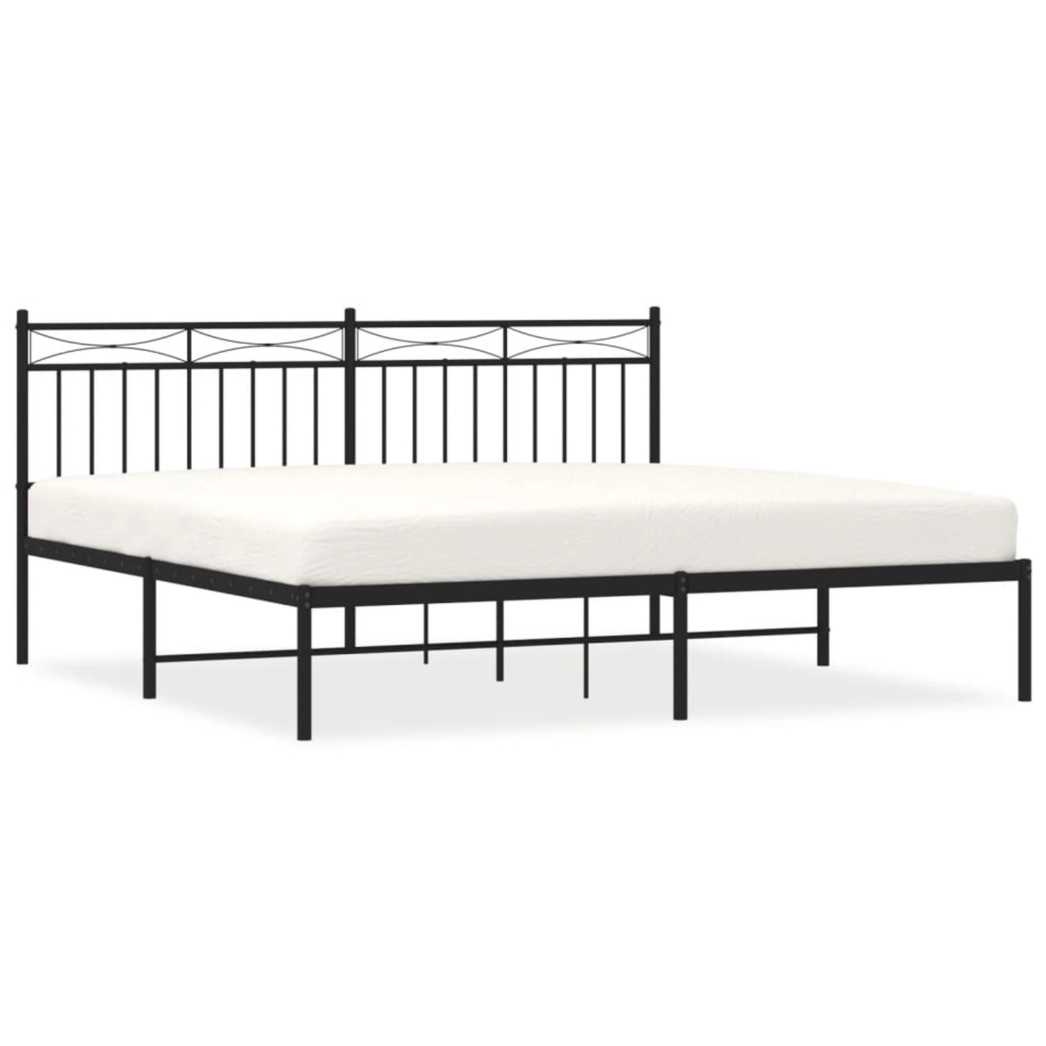 Thumbnail - vidaXL Bettgestell mit Kopfteil Metall Schwarz 183x213 cm Modell 181909418
