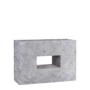 Pflanzwerk Hochbeet Pflanzkübel Vista Premium Frostbeständig Lava 75 cm Hellgrau