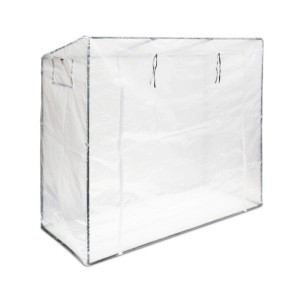 Relaxdays Tomatengewächshaus XL Metall Transparent Schrägdach Reißfest 160 cm x 200 cm x 80 cm 5,5 kg