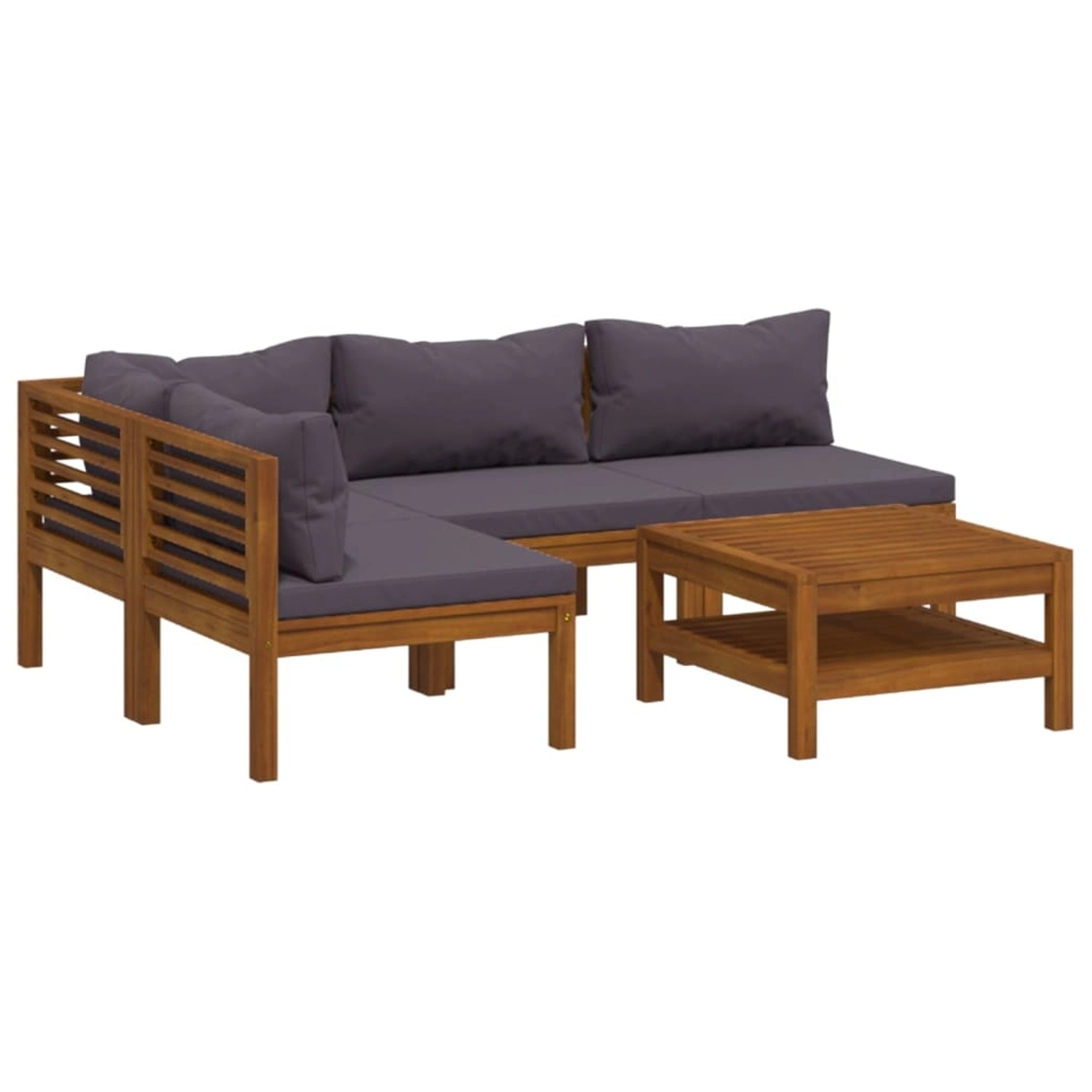 vidaXL 5-Tlg Garten-Lounge-Set mit Auflage Massivholz Akazie 3086919