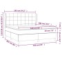 vidaXL Boxspringbett dunkelgrau 160x200 cm mit Samt-Bezug und Matratze.