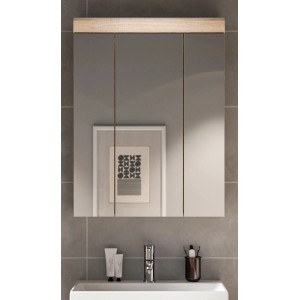 Inn.Furn Spiegelschrank Mambo, Sonoma Eiche Dekor, 60 cm breit, mit drei Spiegeltüren.