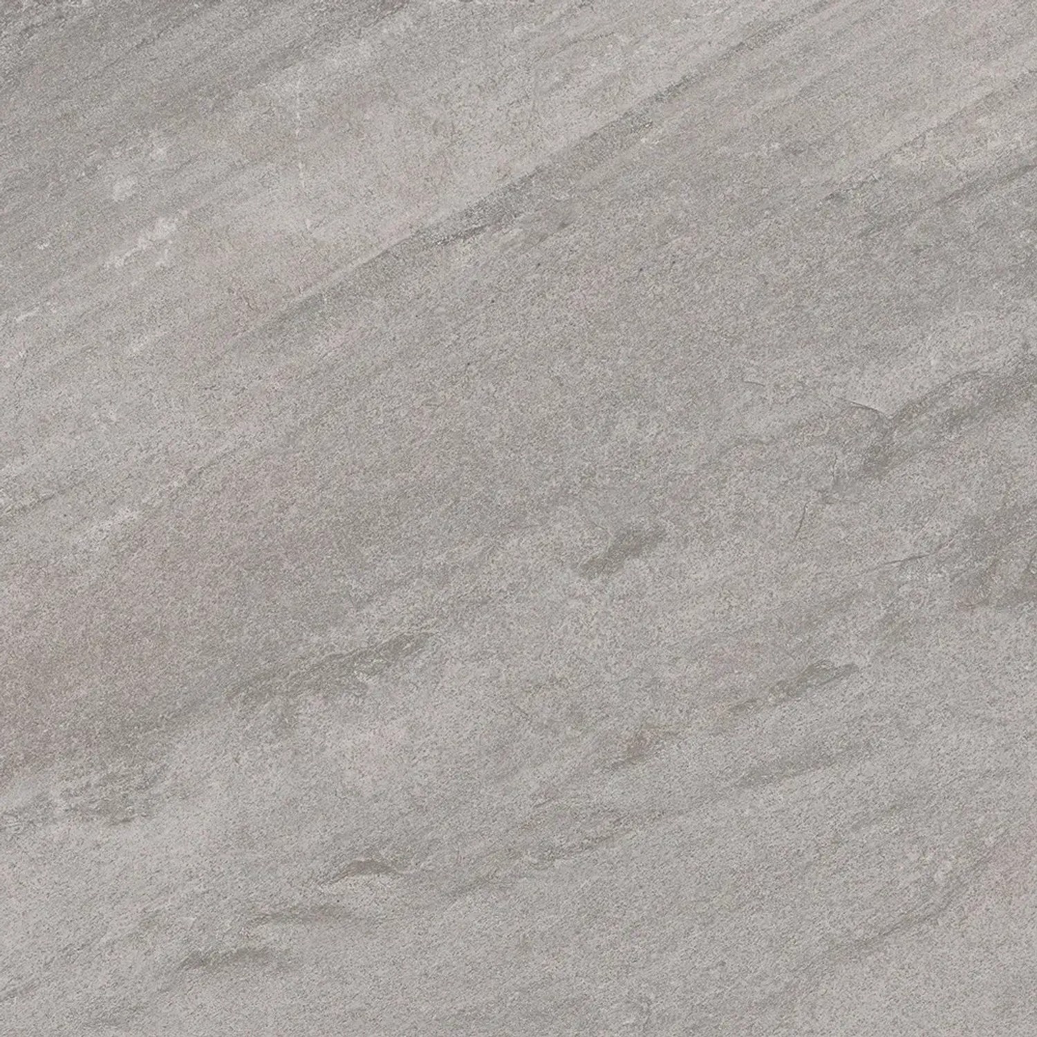 Graue Feinsteinzeug Bodenfliese Olympus, 59,7x59,7 cm, matte Steinoptik für Innen- und Außenbereich.