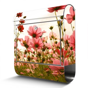 Banjado Edelstahl Briefkasten mit Schmuckkörbchen Motiv und Zeitungsfach.