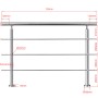 Duschparadies Geländer Edelstahl V2A 150 cm mit 3 Querstäben Komplettset_2
