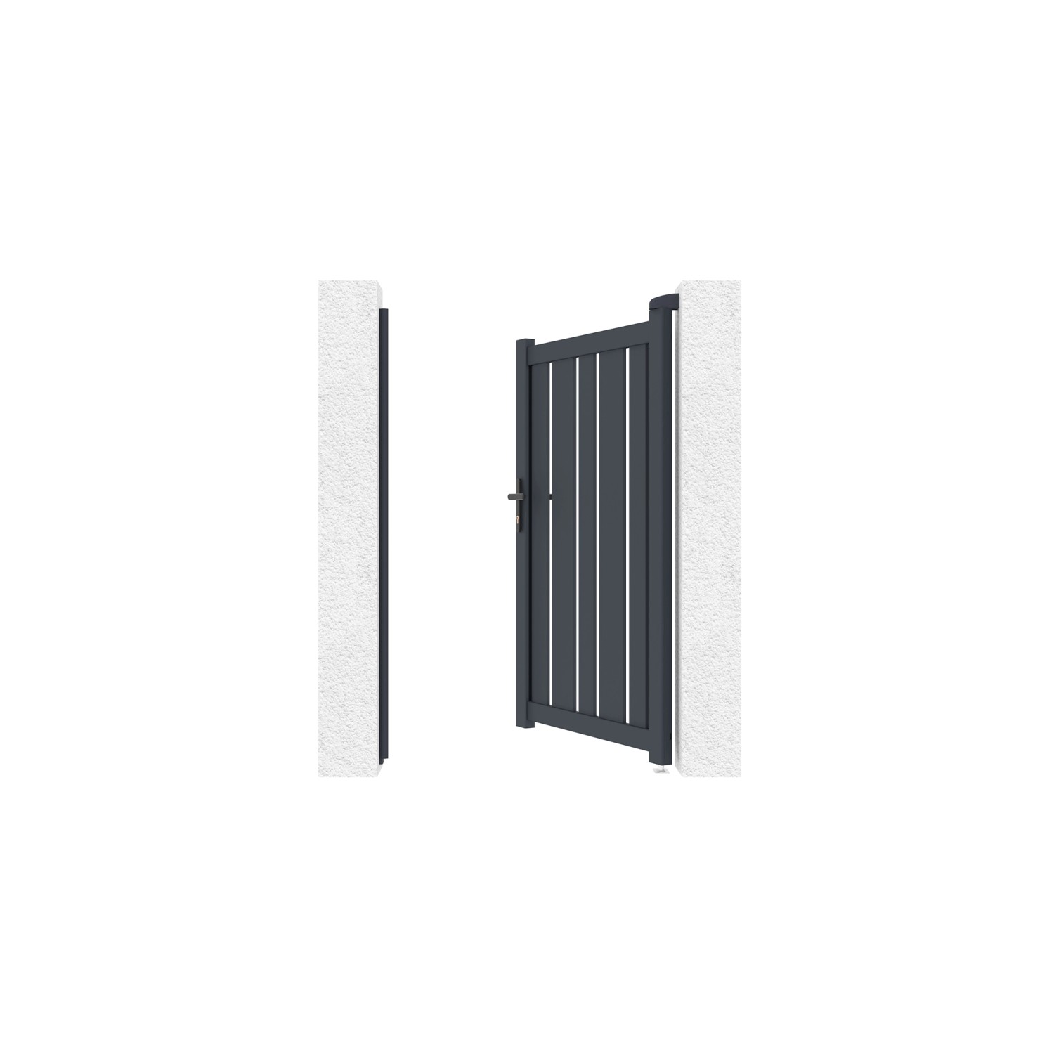 Casanoov Gartentür Veymont, 160 cm hoch, aus Aluminium in Grau. Modernes Design für den Garten.