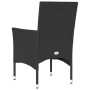 Schwarzer vidaXL Gartenstuhl aus Rattan, 2er Set mit Kissen.