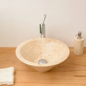 Wohnfreuden Marmor Waschbecken Caping 40 cm Creme