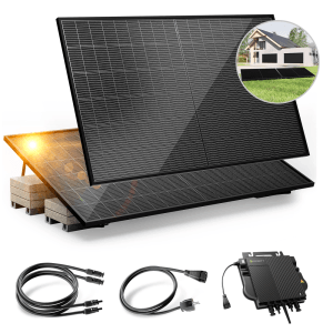 Solakon Balkonkraftwerk 1000W Solaranlage mit Gartenhalterung Steckerfertig Komplettset Photovoltaik 800W Kabellänge 5m