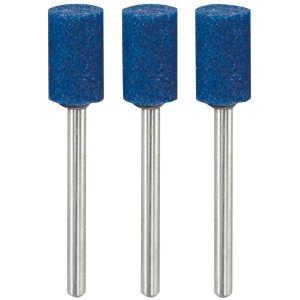 Proxxon Edelkorund-Schleifkörper Zylinder, 3 Stück, blau. Zubehör für Miniaturwerkzeuge.
