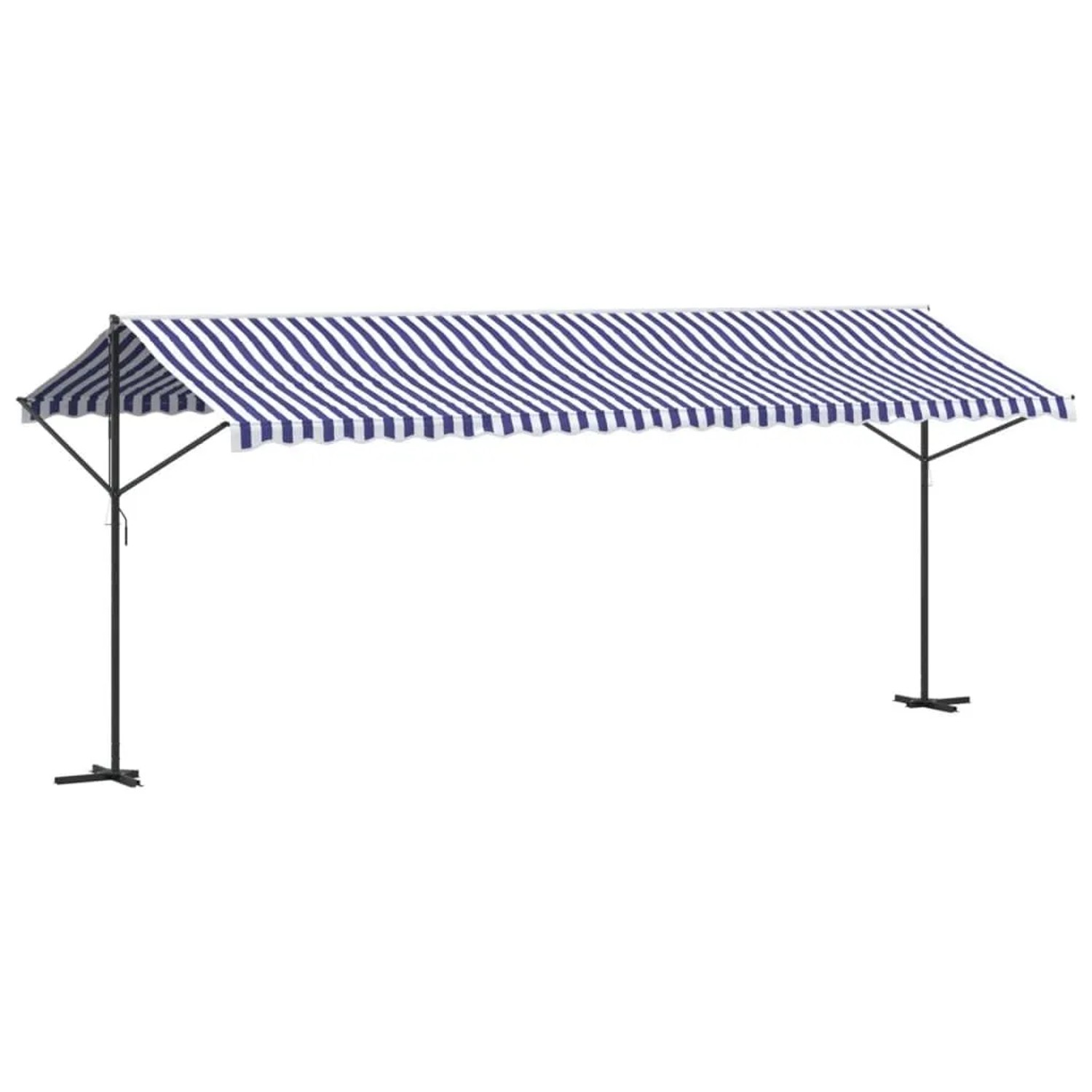 vidaXL Freistehende Markise Blau und Weiß 600x300 cm Stoff und Stahl 368934