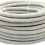 Hellgraues Isolierrohr EN 16, flexibel, 25 m lang, für Aufputzmontage.