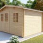 Finn Art Gartenhaus Schweden 18 aus Holz mit Doppeltür und Dachrinne.