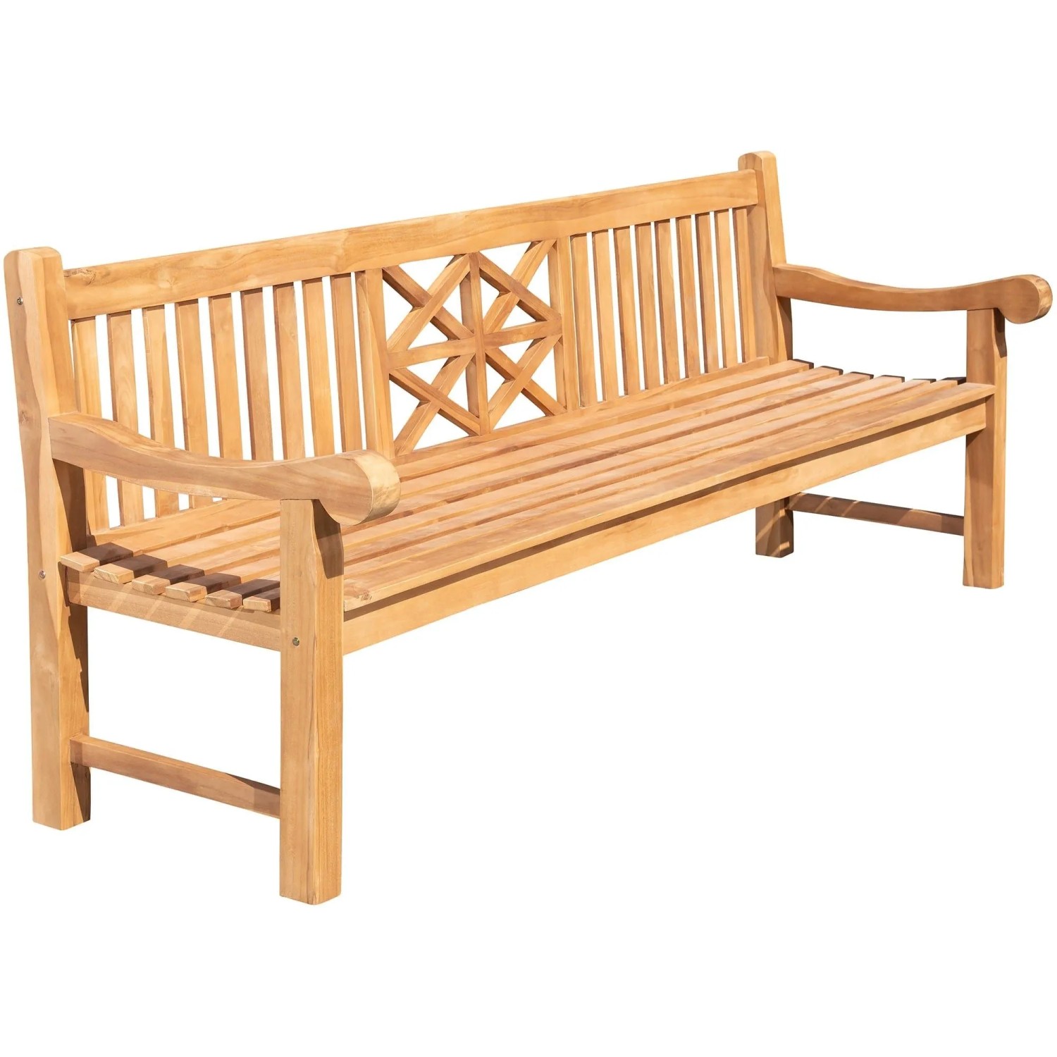 DELUKE Gartenbank Teakbank VUZAR Holz Teak 240x72x92cm Holzbank 240cm Bank Mit Lehne Wetterfest Bank Garten Terrasse