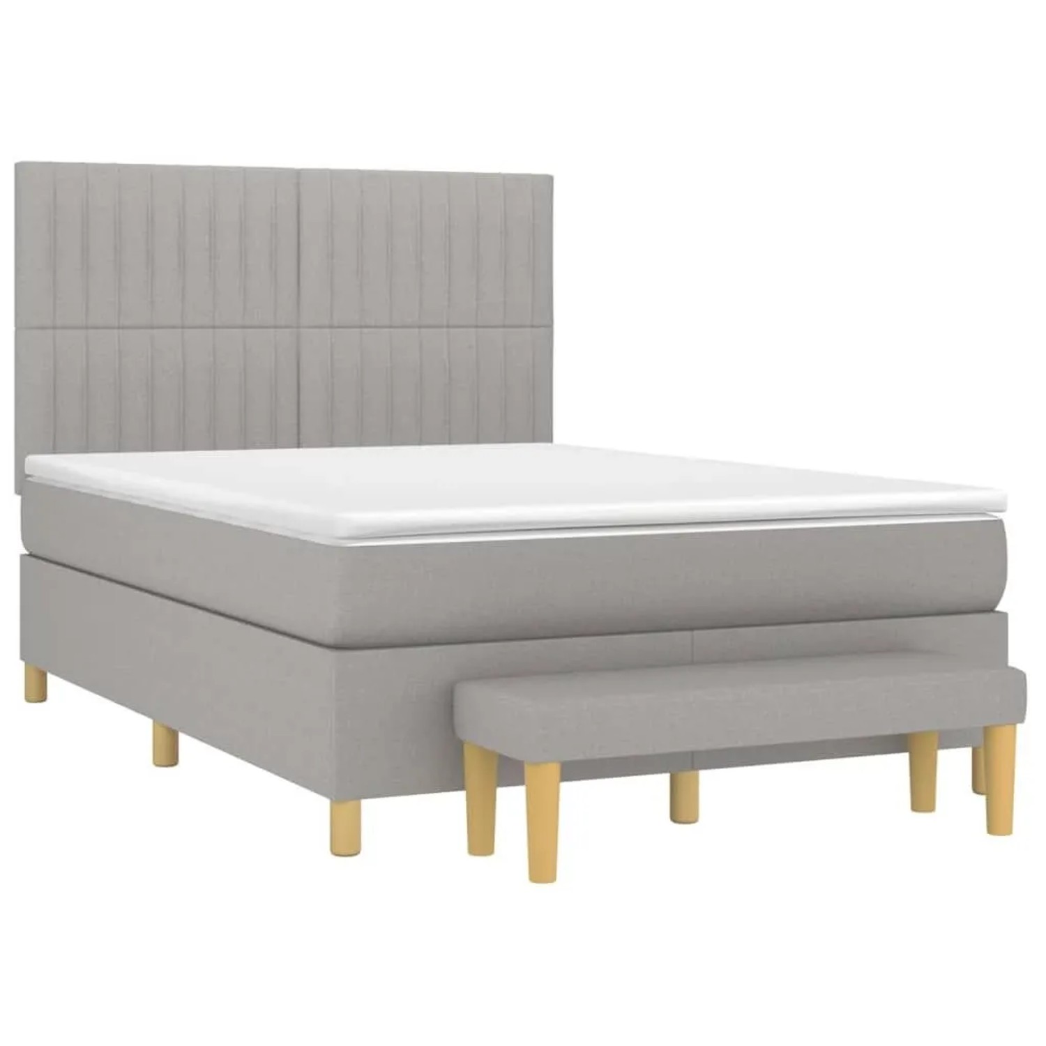 vidaXL Boxspringbett mit Matratze Hellgrau 140x200 cm Stoff 3137317 günstig online kaufen