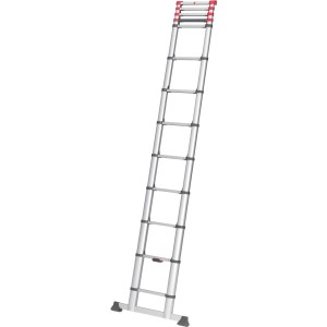 Hailo FlexLine 380 Teleskopleiter aus Aluminium mit 13 Stufen, max. 150 kg Traglast.