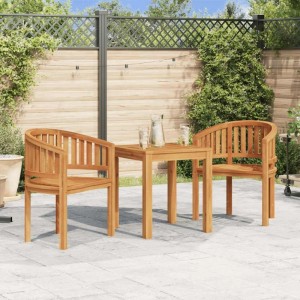 vidaXL Bananenstühle 2 Stk Massivholz Teak 48019