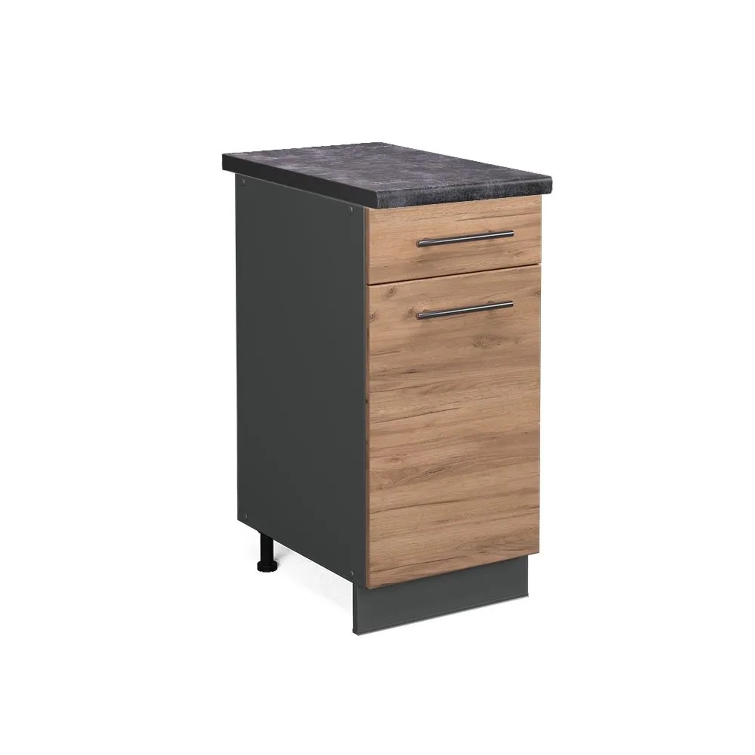 Vicco Küchenunterschrank Fame-Line Goldkraft Eiche Anthrazit 40 cm AP Anthrazit