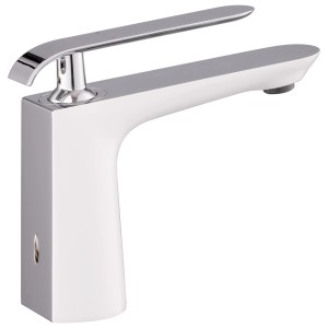 PaulGurkes Waschtischarmatur Europa, weiß/chrom, für Waschbecken im Bad.