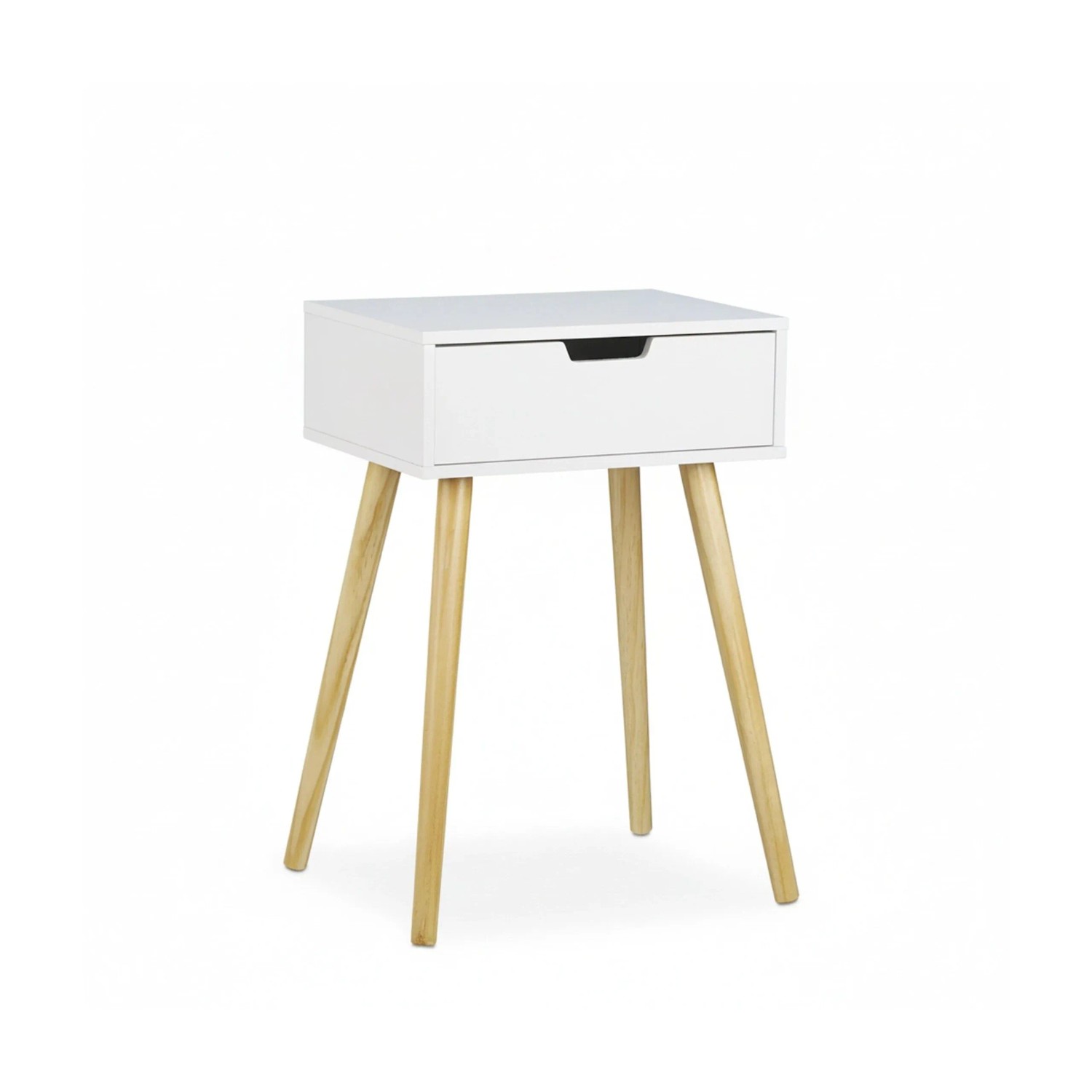 Relaxdays Nachttisch MDF Kiefernholz Weiß mit Schublade 60 cm x 40 cm x 30 cm