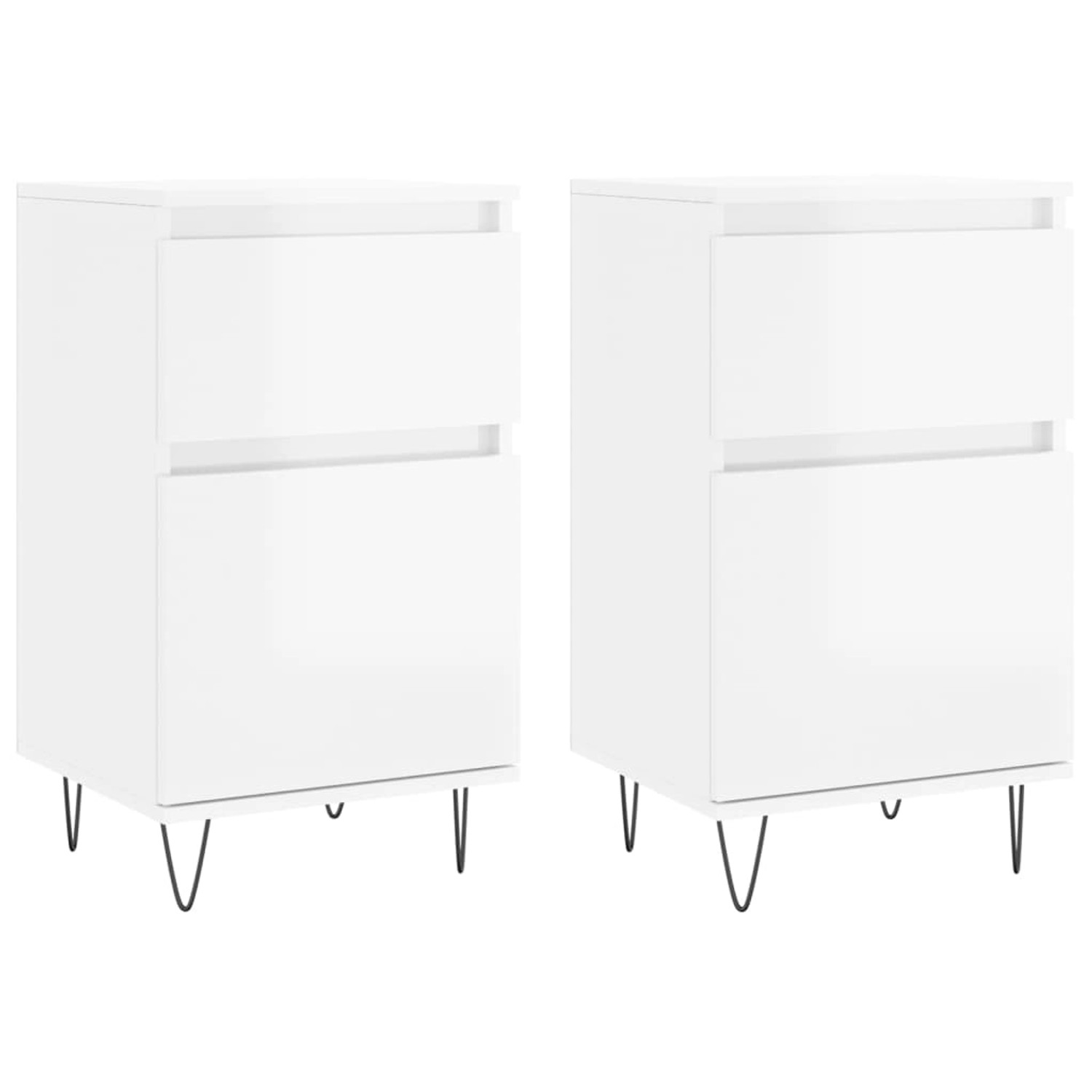 vidaXL Sideboards 2 Stk Hochglanz-Weiß 40x35x70 cm Holzwerkstoff 831153 günstig online kaufen