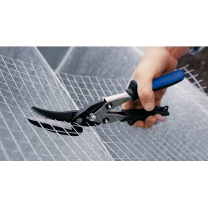 Erdi Ideal-Schere Multisnip D22A-SB schneidet Drahtgitter. Zange mit blau-schwarzem Griff.