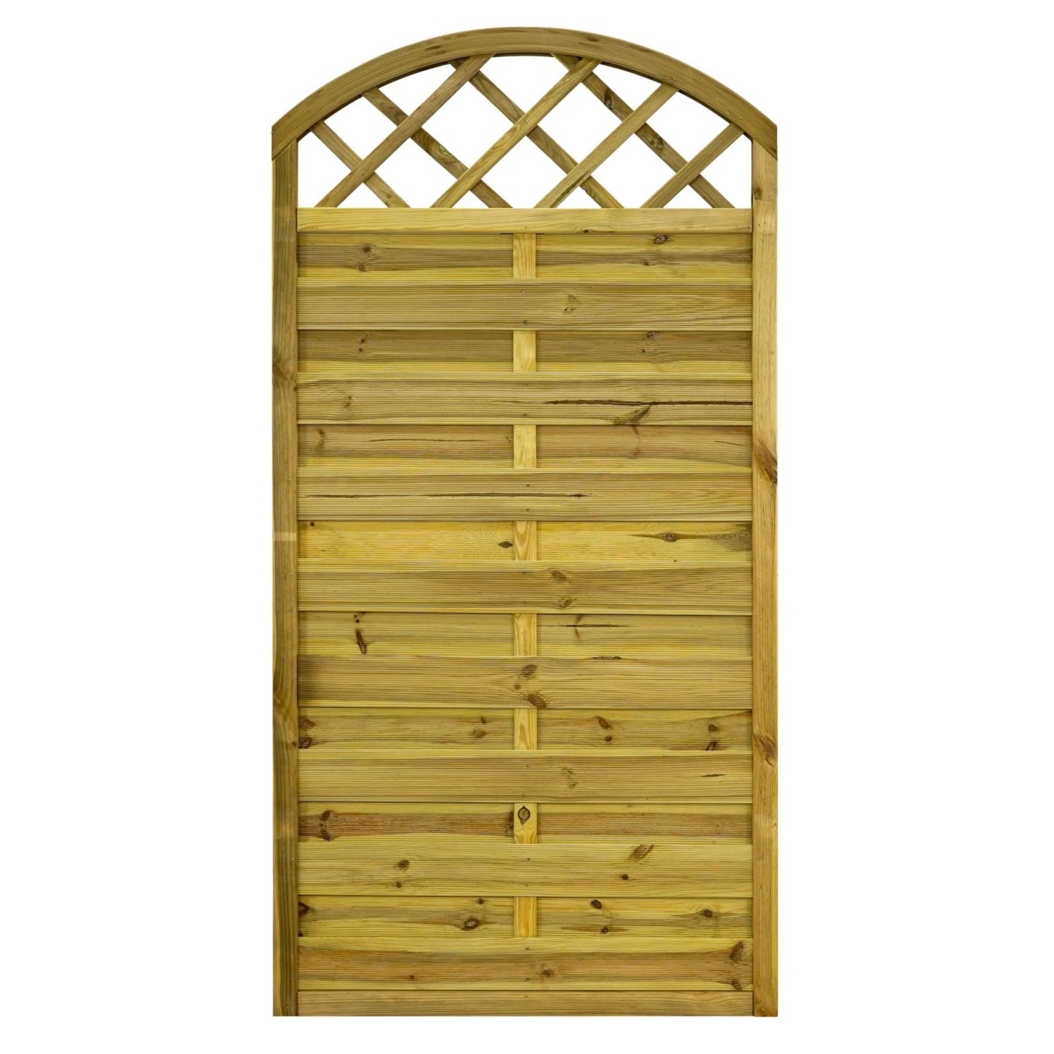 GartenLand Dichtzaun VARIO Gebogen mit Rankgitter  90x180 cm Holzzaun Kiefer PEFC KDI Grün 44x44 mm Rahmen