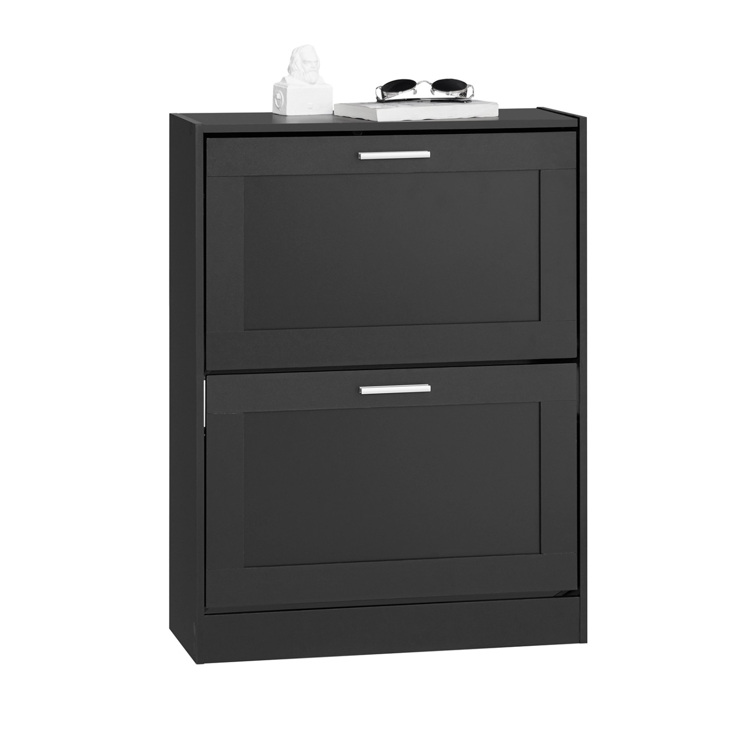 SoBuy Schuhschrank mit 2 Klappen Schuhkommode Schuhregal Schmal 60x80x25cm günstig online kaufen