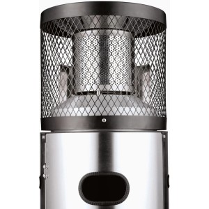 Enders Polo 2.0 Terrassenheizer aus Edelstahl mit Wetterschutzhaube, Detailansicht.